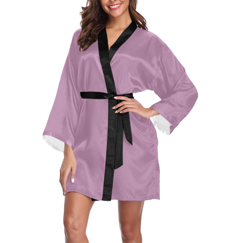 color mauve Long Sleeve Kimono Robe