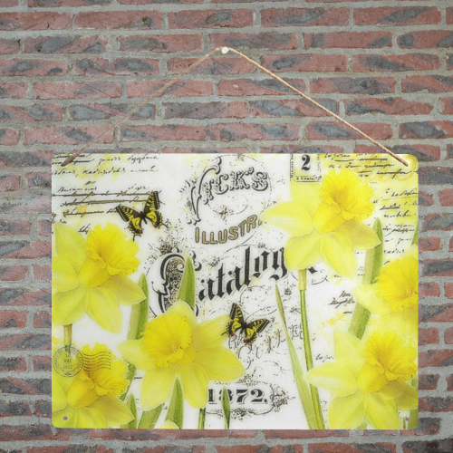 vintage daffodils Metal Tin Sign 16"x12"