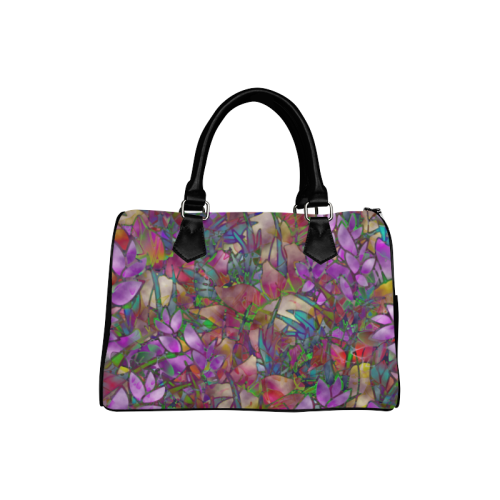 Floral Abstract Stained Glass G175 Boston Handbag (Model 1621)