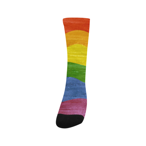 Gay Pride - Rainbow Flag Waves Stripes 3 Trouser Socks (For Men)