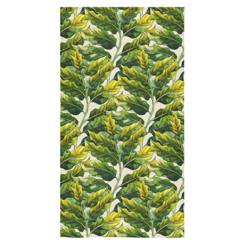 Yellow Green Wide Tropical Leaf pattern 6 Bath Towel 30"x56"