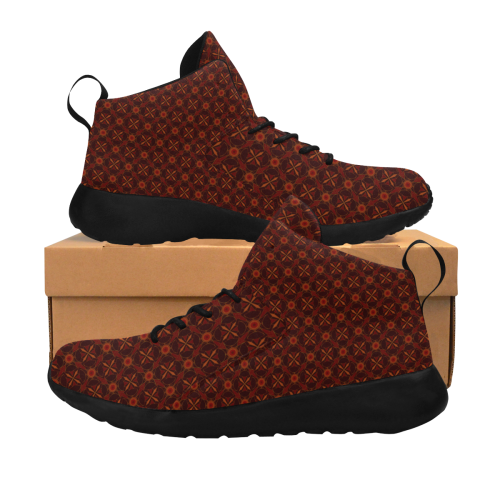 Brown Geometric Pattern Women's Chukka Training Shoes (Model 57502)