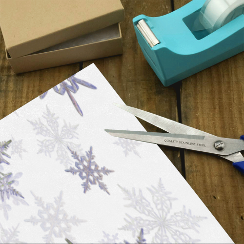 Snowflakes Blue Purple Gift Wrapping Paper 58"x 23" (1 Roll)