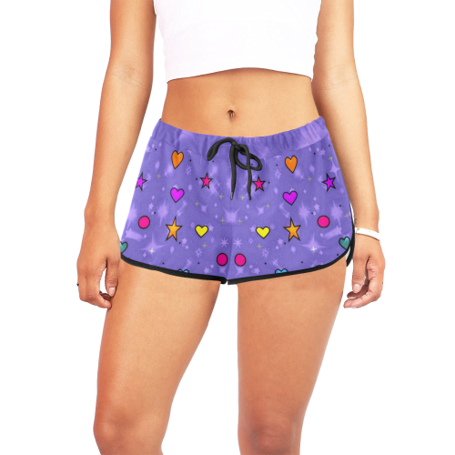 Lila Popart by Nico Bielow Women's All Over Print Relaxed Shorts (Model L19)