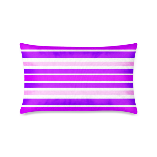 Summer Purples Stripes Custom Zippered Pillow Case 16"x24"(One Side Printing)