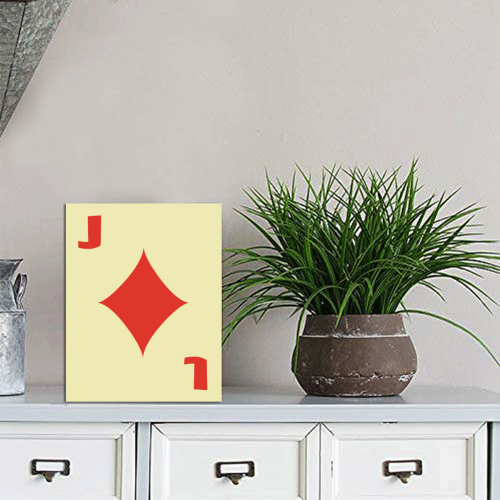 Playing Card Jack of Diamonds on Yellow Photo Panel for Tabletop Display 6"x8"