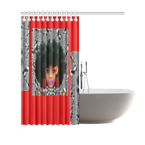 FUEL UP SHO CUR RED Shower Curtain 69"x70"