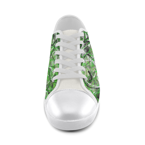 Crazy Green Canvas Shoes for Women/Large Size (Model 016)