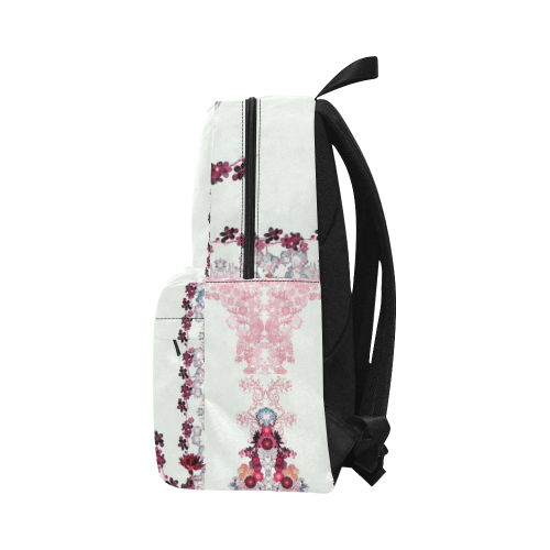 floral-white and pink Unisex Classic Backpack (Model 1673)