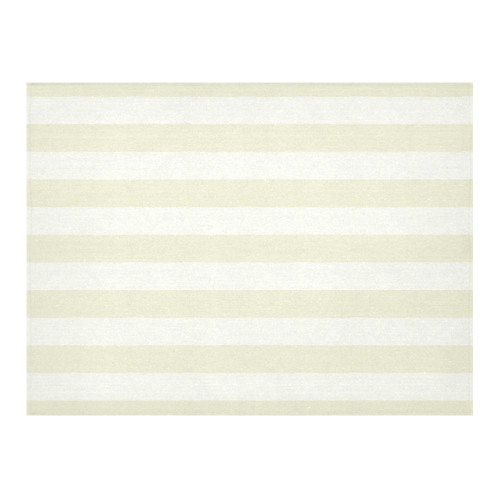 Ecru Cream Estate Stripe Cotton Linen Tablecloth 52"x 70"
