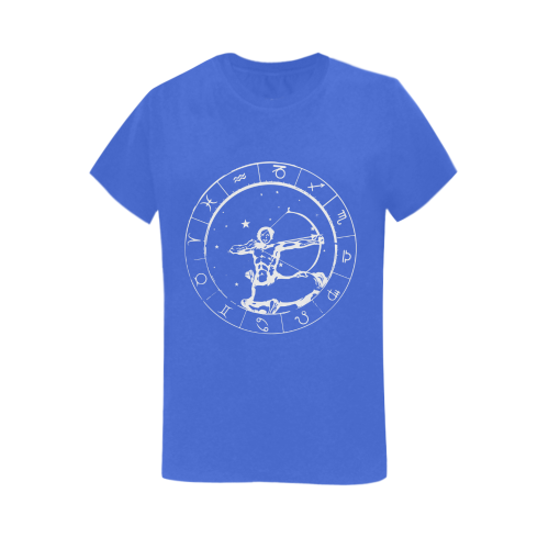 Sagittarius Blu Women's T-Shirt in USA Size (Two Sides Printing)