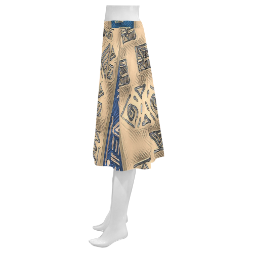 WooBoo Stripes Mnemosyne Women's Crepe Skirt (Model D16)