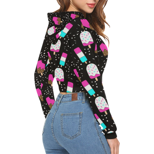 ice candy All Over Print Crop Hoodie for Women (Model H22)