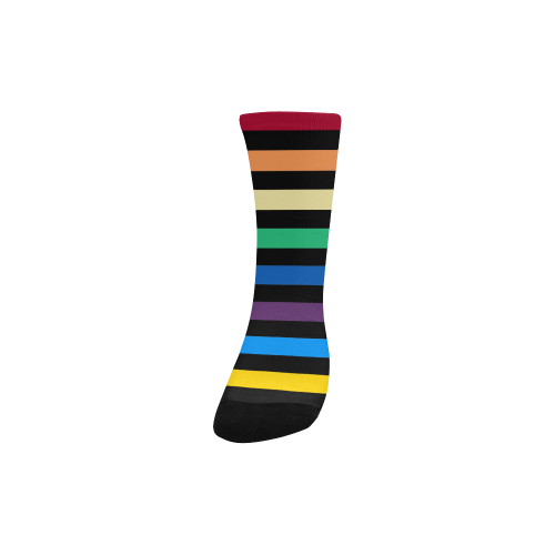 Rainbow Stripes with Black Kids' Custom Socks
