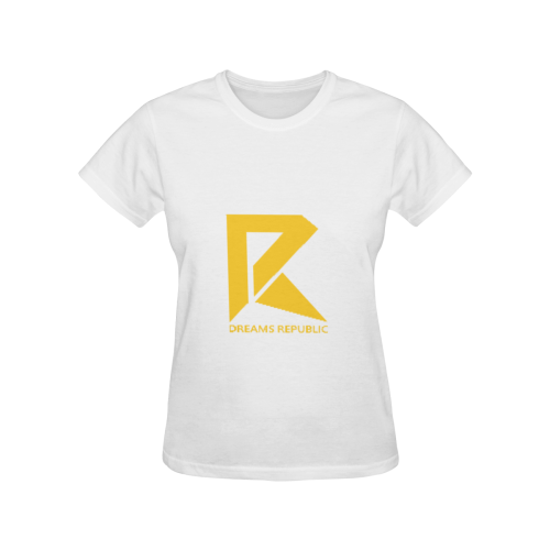 T-Shirt for Women(White and Gold) All Over Print T-Shirt for Women (USA Size) (Model T40)