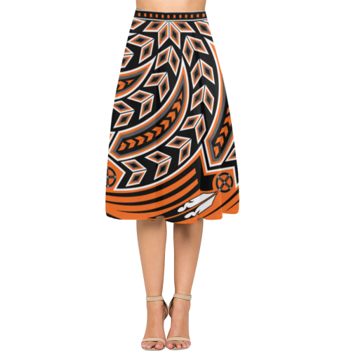 Wind Spirit Orange Aoede Crepe Skirt (Model D16)