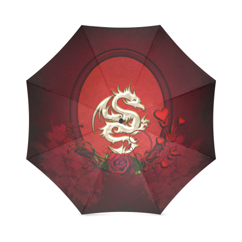 The dragon with roses Foldable Umbrella (Model U01)