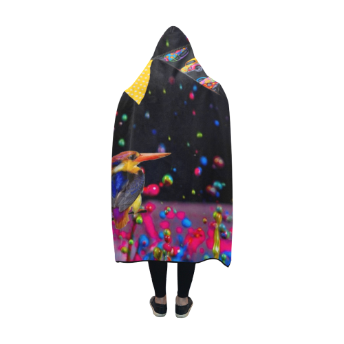 Kingfisher in a Paintscape Hooded Blanket 60''x50''