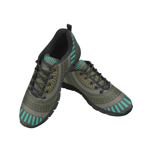 circle zen mandalas Women's Breathable Running Shoes/Large (Model 055)