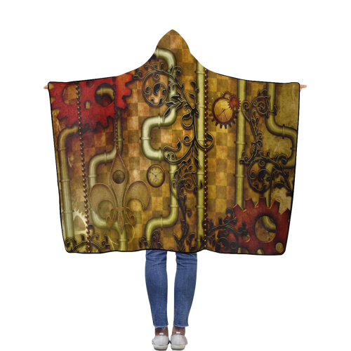 wonderful noble steampunk design Flannel Hooded Blanket 50''x60''