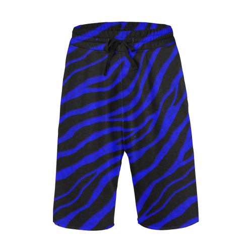 Ripped SpaceTime Stripes - Blue Men's All Over Print Casual Shorts (Model L23)