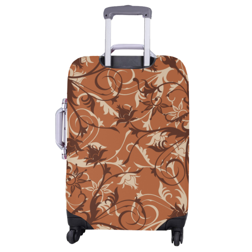 plants and flowers caramel Luggage Cover/Large 26"-28"
