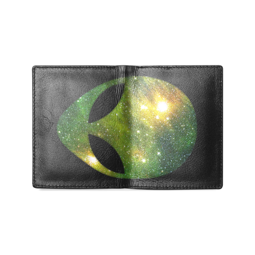 Cosmic Alien - Galaxy - Stars Men's Leather Wallet (Model 1612)