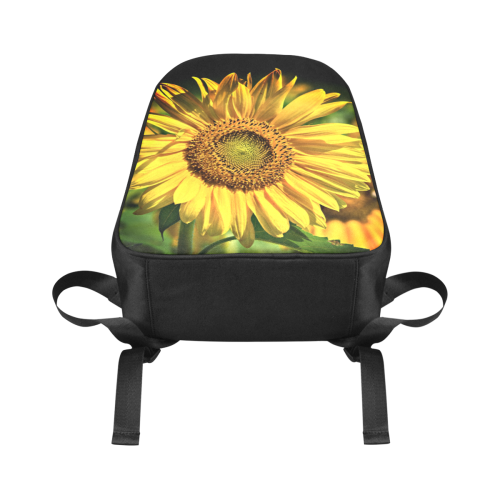 Summer Sunflower Fabric School Backpack (Model 1682) (Large)