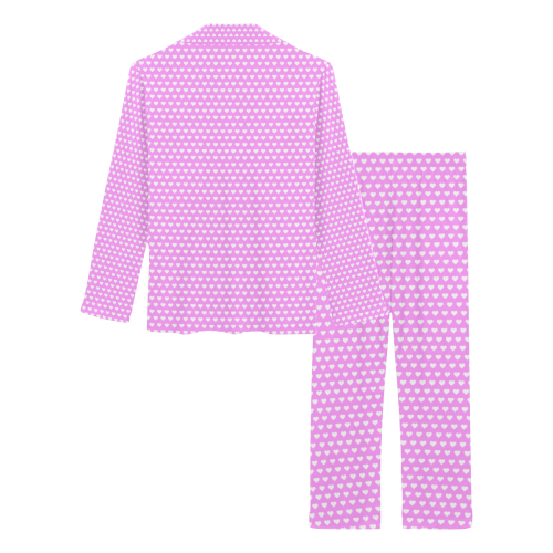 Pretty Pink Hearts Women's Long Pajama Set