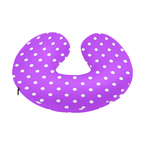 Royal Purple White Dots U-Shape Travel Pillow