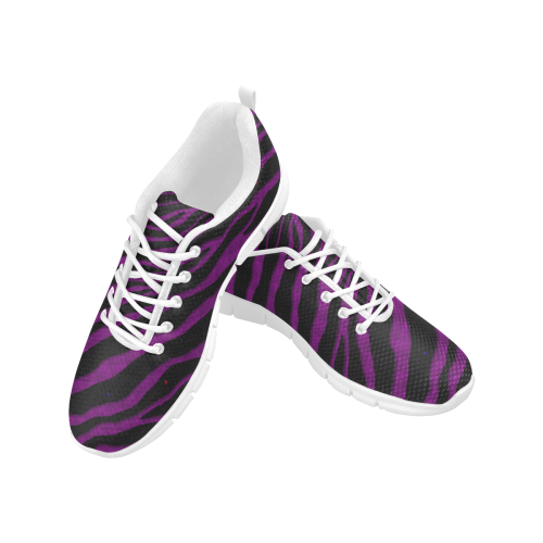 Ripped SpaceTime Stripes - Purple Men's Breathable Running Shoes (Model 055)