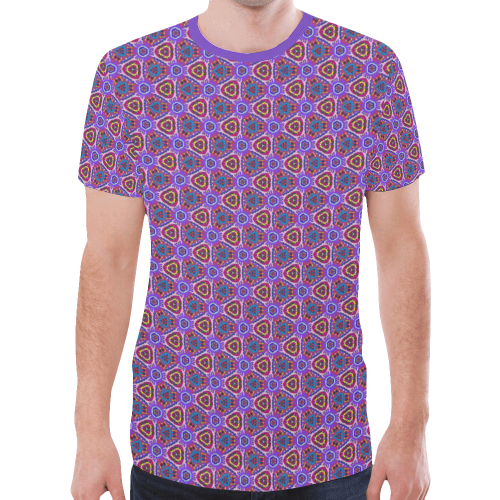 Purple Doodles - Hidden Smiles New All Over Print T-shirt for Men (Model T45)