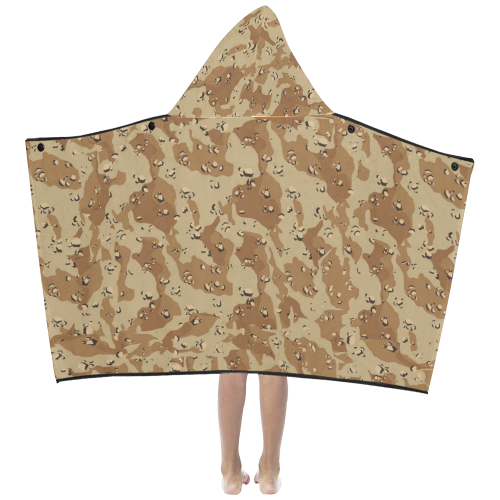 Desert Camouflage Pattern Kids' Hooded Bath Towels
