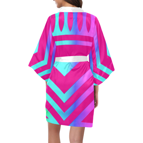 Rainbow Multicolored Ethnic Abstract Design 4 Kimono Robe