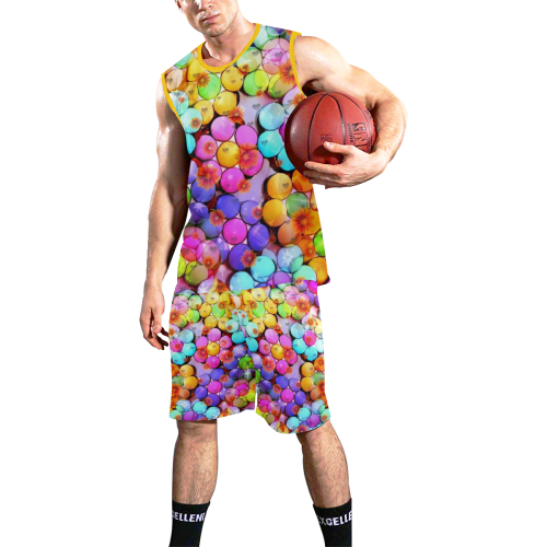 Candy Flower Popart by Nico Bielow All Over Print Basketball Uniform