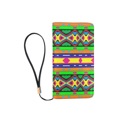 Distorted colorful shapes and stripes Men's Clutch Purse （Model 1638）