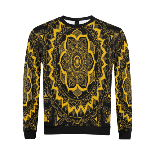 MANDALA SUNSHINE All Over Print Crewneck Sweatshirt for Men/Large (Model H18)