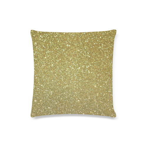 "gold glitter" Custom Zippered Pillow Case 16"x16"(Twin Sides)