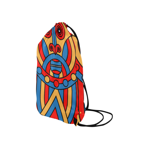 Aztec Maasai Lion Tribal Small Drawstring Bag Model 1604 (Twin Sides) 11"(W) * 17.7"(H)