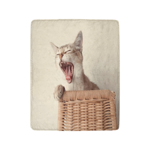 Yawning Cat Ultra-Soft Micro Fleece Blanket 40"x50"