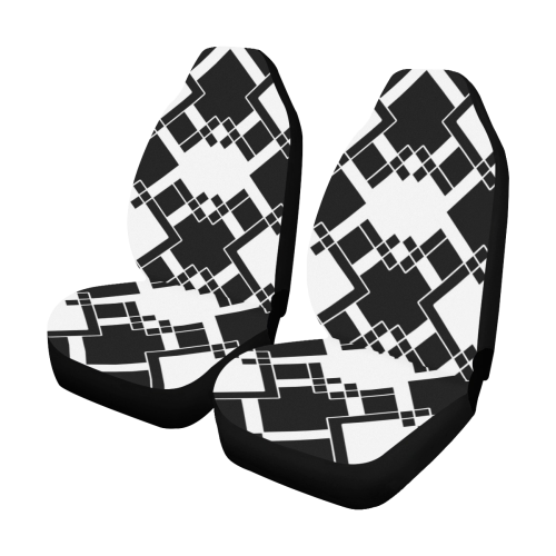 Abstract geometric pattern - black and white. Car Seat Covers (Set of 2)