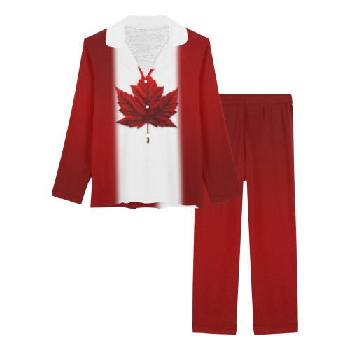 Canada Flag Loungwear / Sleepwear Women's Long Pajama Set