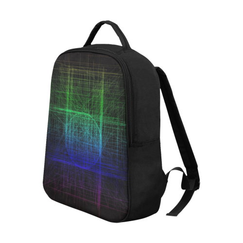 Blue and Green Retro Glitch Popular Fabric Backpack (Model 1683)