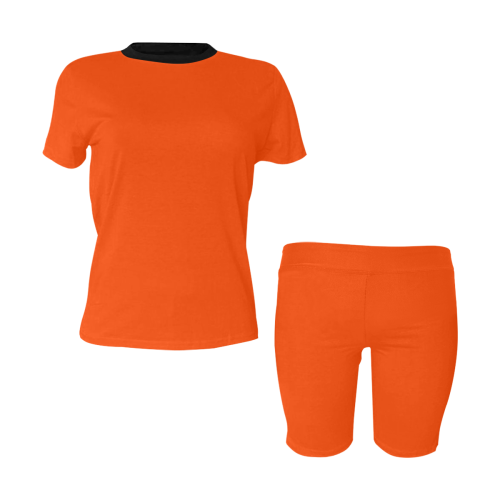 color orange red Women's Short Yoga Set