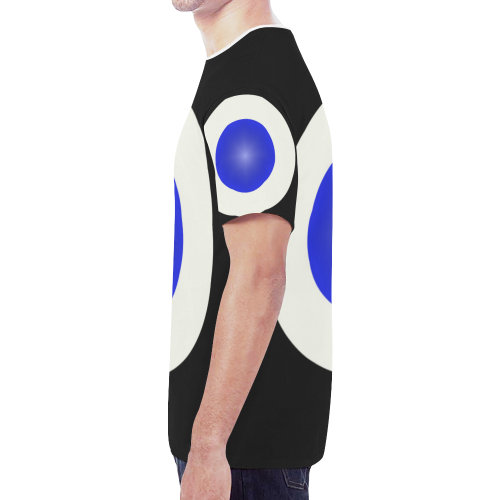 blue and white circles New All Over Print T-shirt for Men/Large Size (Model T45)