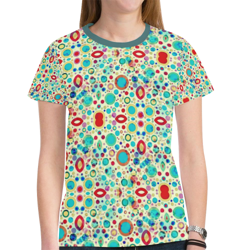 70er Pattern by K.Merske New All Over Print T-shirt for Women (Model T45)