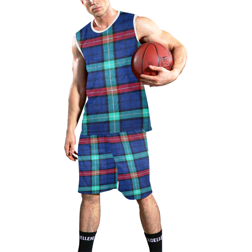 PLAID-420 All Over Print Basketball Uniform