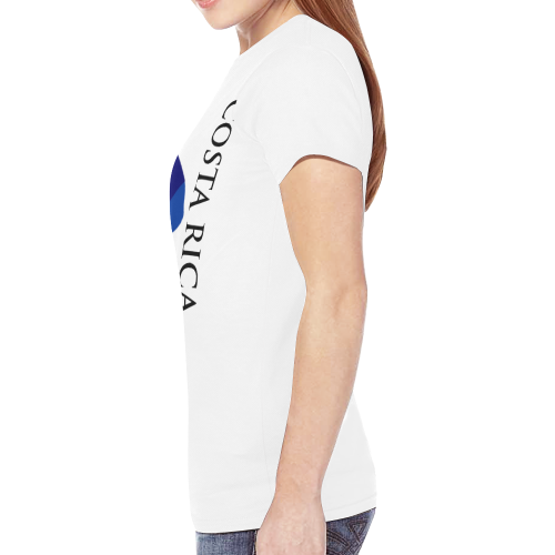 Costa Rica Ladies Classic Flag Tee 2.0 (White) New All Over Print T-shirt for Women (Model T45)