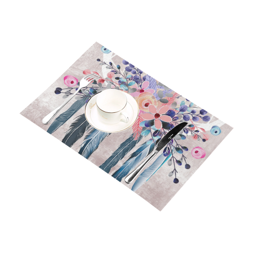 pink dreamcatcher floral Placemat 12’’ x 18’’ (Set of 4)