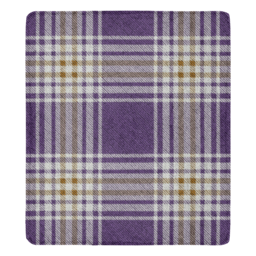 Purple Gold Plaid Ultra-Soft Micro Fleece Blanket 70''x80''